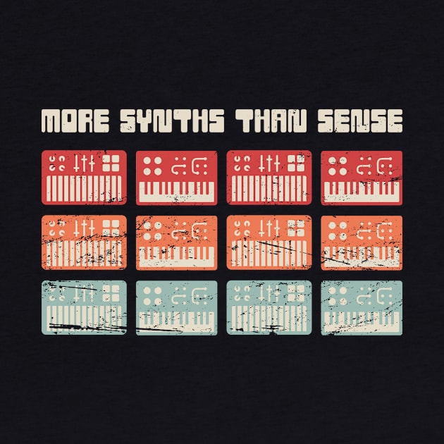 More Synths Than Sense | Retro Synthesizer Design by MeatMan